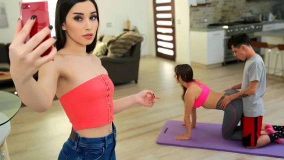 Mom And Step Son Do Yoga Together
